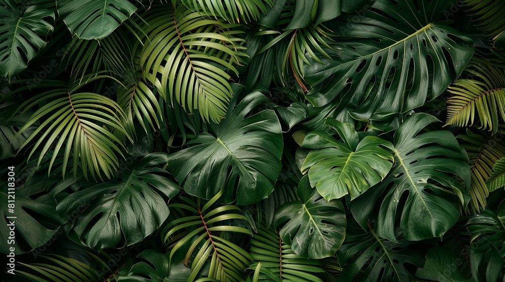The image is a photo of a lush green jungle