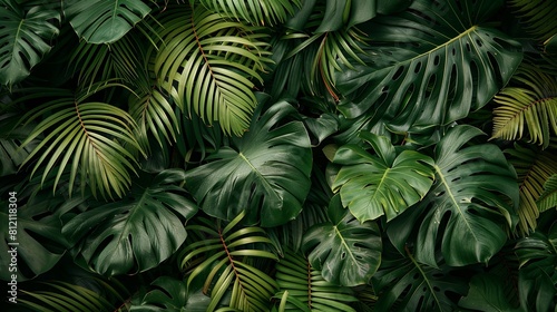 The image is a photo of a lush green jungle