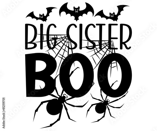 big sister boo Svg,Halloween,Ghost,Spooky Season,witch, Halloween Funny,Little Witch,t shirt  
