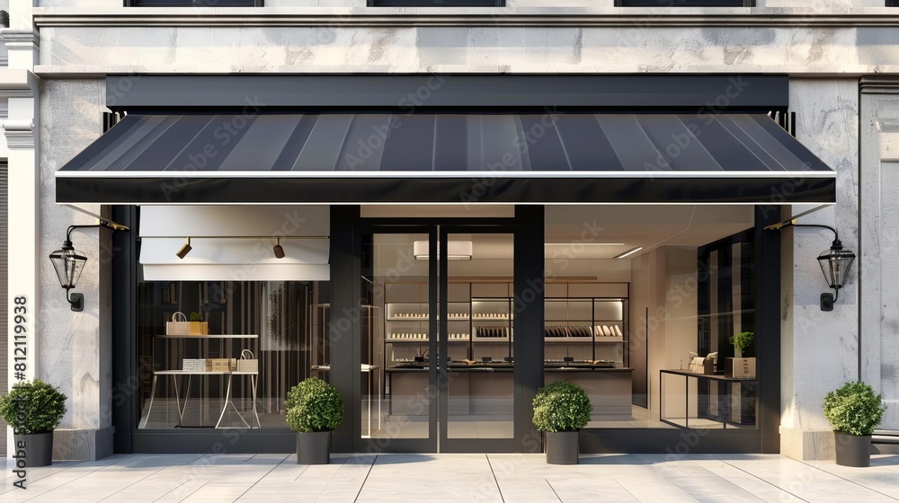 modern retail storefront with elegant awning design 3d illustration