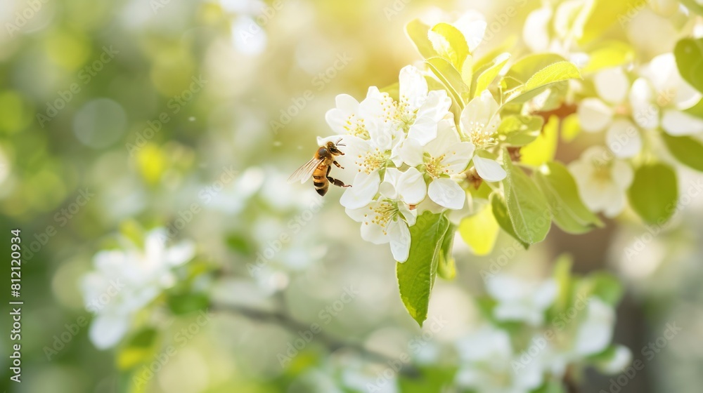 Apple blossom and bee Apple blossom and bee