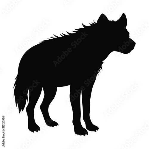Canvas Print silhouette of a hyena animal