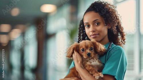 Veterinarian With a Small Dog photo