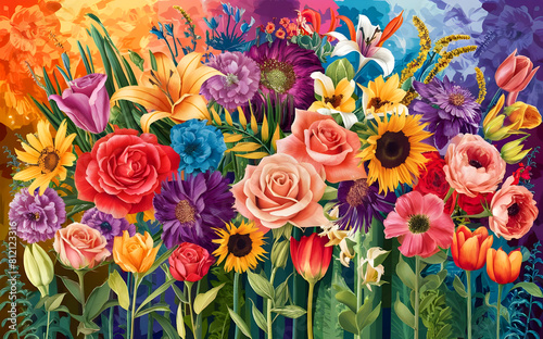 Bunch of Flowers Background