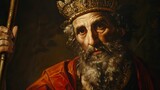 majestic king david in biblical scene classical oil painting style