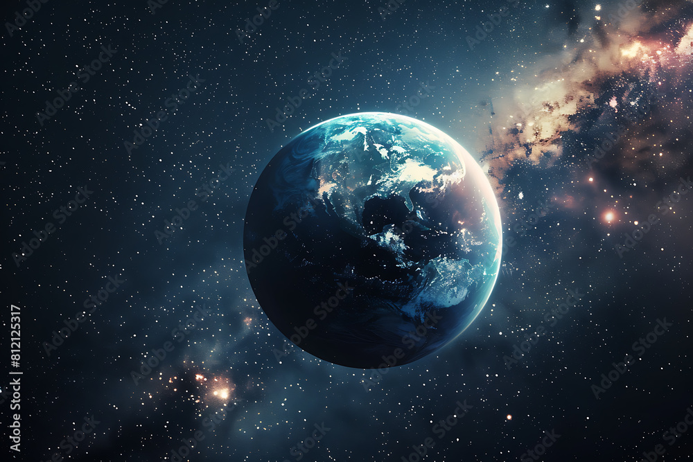 Mesmerizing space scene with stars and galaxies, evoking wonder and exploration Mesmerizing space scene with stars and galaxies, evoking wonder and exploration
