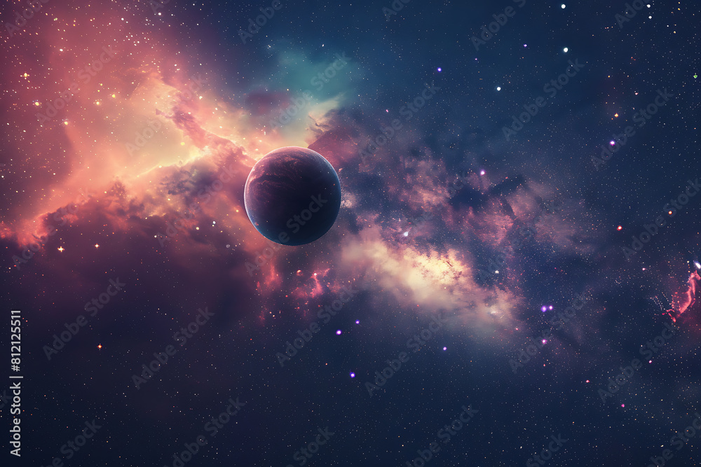 Mesmerizing space scene with stars and galaxies, evoking wonder and exploration Mesmerizing space scene with stars and galaxies, evoking wonder and exploration