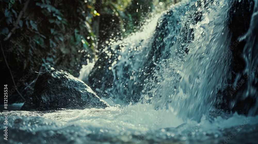 Waterfall Cascading Over Rocks in Lush Forest | Serene Nature Scene for Backgrounds, Wall Art, and Meditation Visuals Waterfall Cascading Over Rocks in Lush Forest | Serene Nature Scene for Backgrounds, Wall Art, and Meditation Visuals