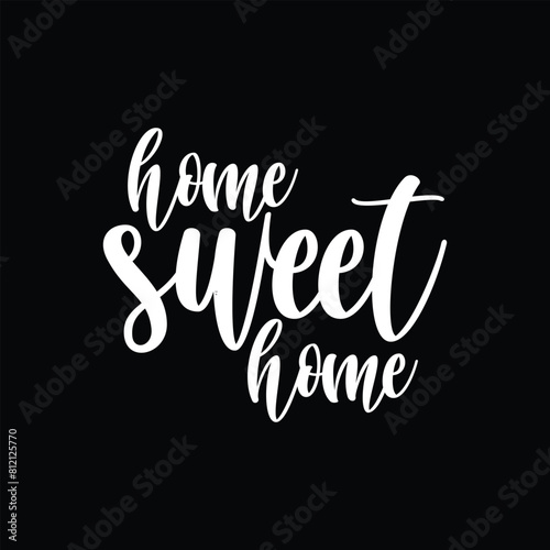 Home Sweet Home - Typography poster. Handmade lettering print. 