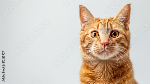 An orange cat looking at the camera.