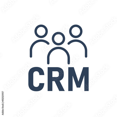 The CRM icon is isolated on a white background.  Customer relationship management system. EPS 10
