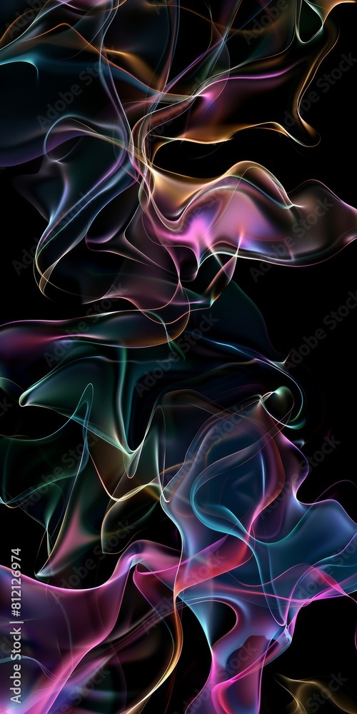 Obraz premium Colorful Smoke Rising in Black Background
