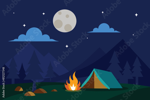 Night Camping vector design