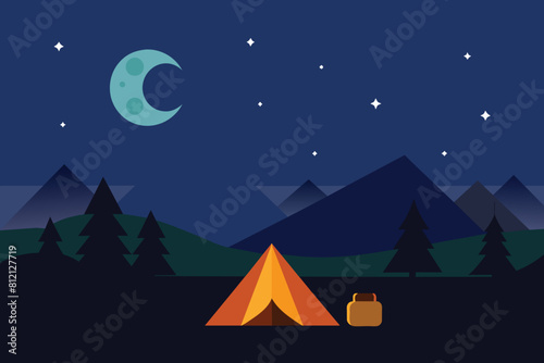 Night Camping vector design