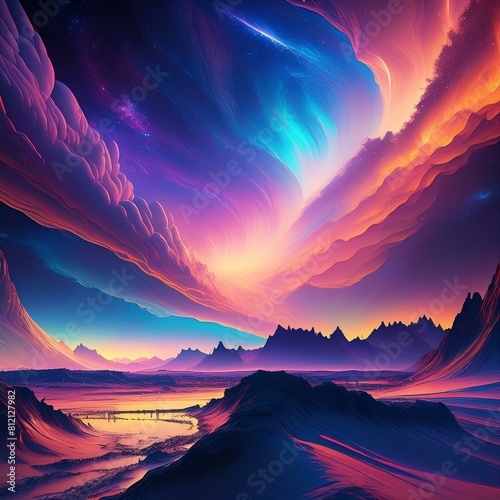 Para un fondo de pantalla de una nebulosa, visualiza un paisaje cósmico donde nubes de gas y polvo se entrelazan en una danza etérea de colores y formas. En el centro de la imagen, una nebulosa brilla