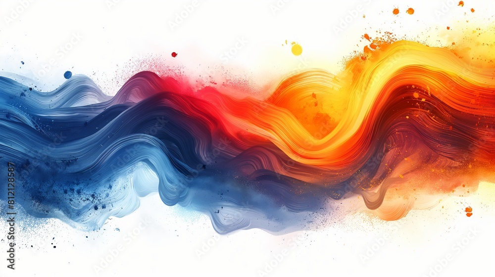 An abstract, art-inspired logo with expressive brush strokes and splashes of color, evoking creativity and imagination, isolated on white