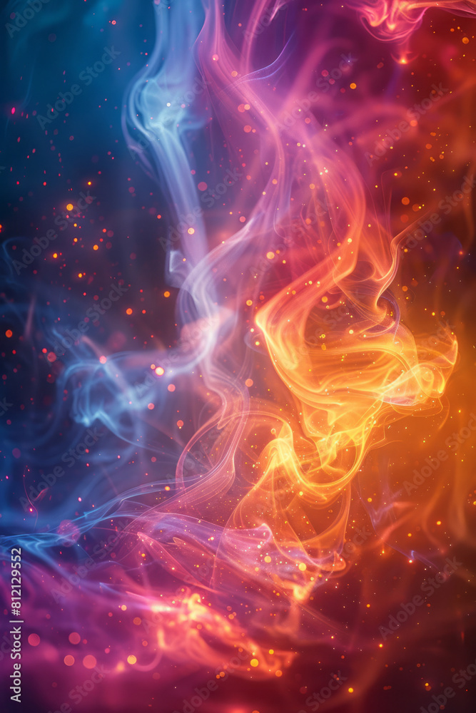 Artistic depiction of quantum chaos, with erratic and colorful patterns, Artistic depiction of quantum chaos, with erratic and colorful patterns,