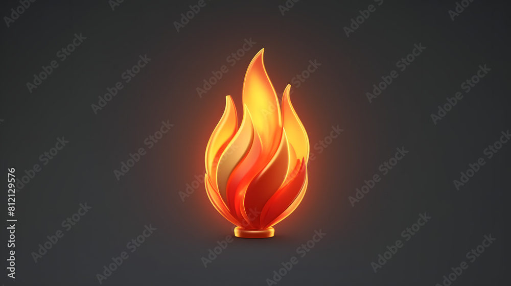 Fire icon danger 3d Fire icon danger 3d