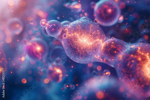 Surreal depiction of charm and strange quarks, illustrating their role in exotic matter,