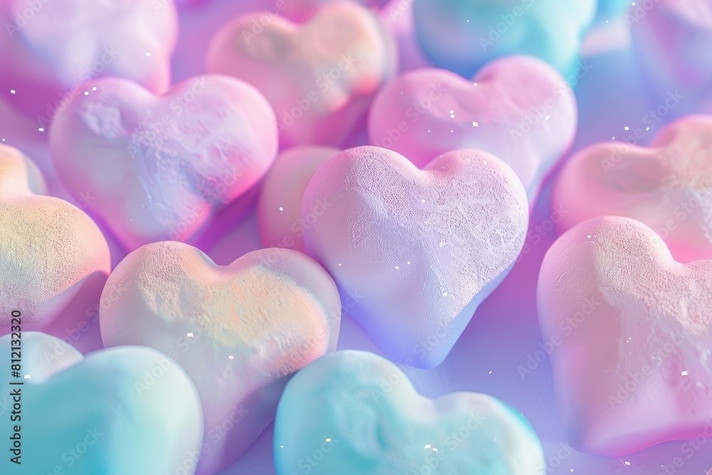 Obraz premium Group of Heart Shaped Marshmallows on Table
