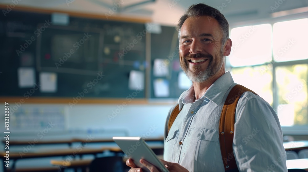 A Smiling Teacher in Classroom A Smiling Teacher in Classroom