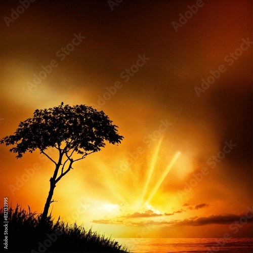 tree in sunset