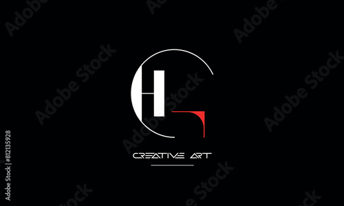 GH, HG, G, H abstract letters logo monogram