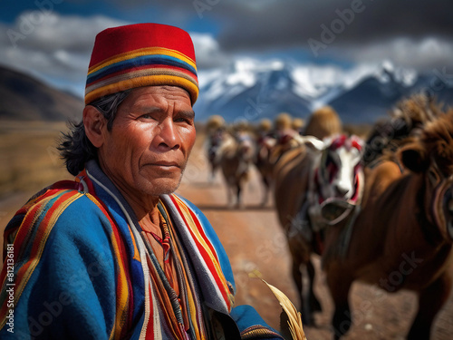 Peruvian Man in Traditional Clothes