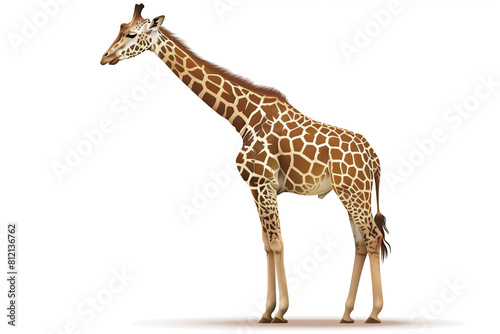 Graceful Giraffe Vector Illustration  Majestic Wildlife of Africa