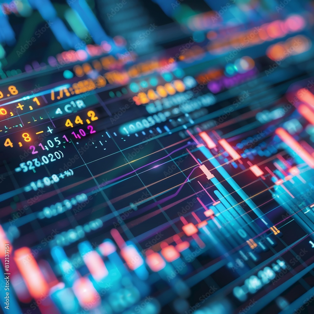 The image shows a close-up of a computer screen with a lot of data and graphs. The data is about stock prices and the graphs show how the prices have changed over time. The image shows a close-up of a computer screen with a lot of data and graphs. The data is about stock prices and the graphs show how the prices have changed over time.