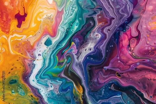 Multicolor abstract background of marble liquid ink art painting