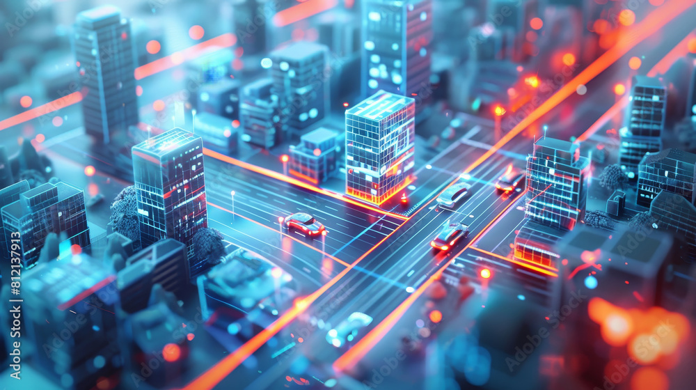 A futuristic cityscape illuminated at night with vibrant traffic paths and illuminated high-rise buildings, showcasing urban technology. A futuristic cityscape illuminated at night with vibrant traffic paths and illuminated high-rise buildings, showcasing urban technology.