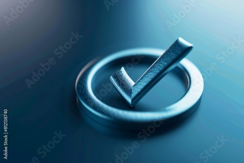 a blue tick in a circle photo