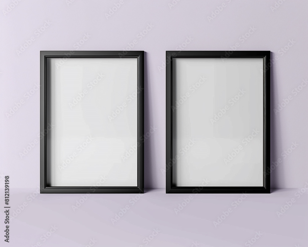 Matte black frames on a soft lavender background modern and sleek frame mockup perfect for minimalist decor ultra high-definition Matte black frames on a soft lavender background modern and sleek frame mockup perfect for minimalist decor ultra high-definition