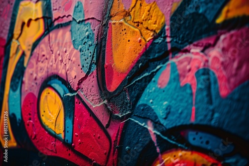 Photography of Graffiti wall close up