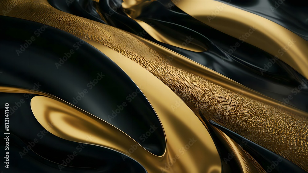 Luxury 3D abstract golden and black background Luxury 3D abstract golden and black background