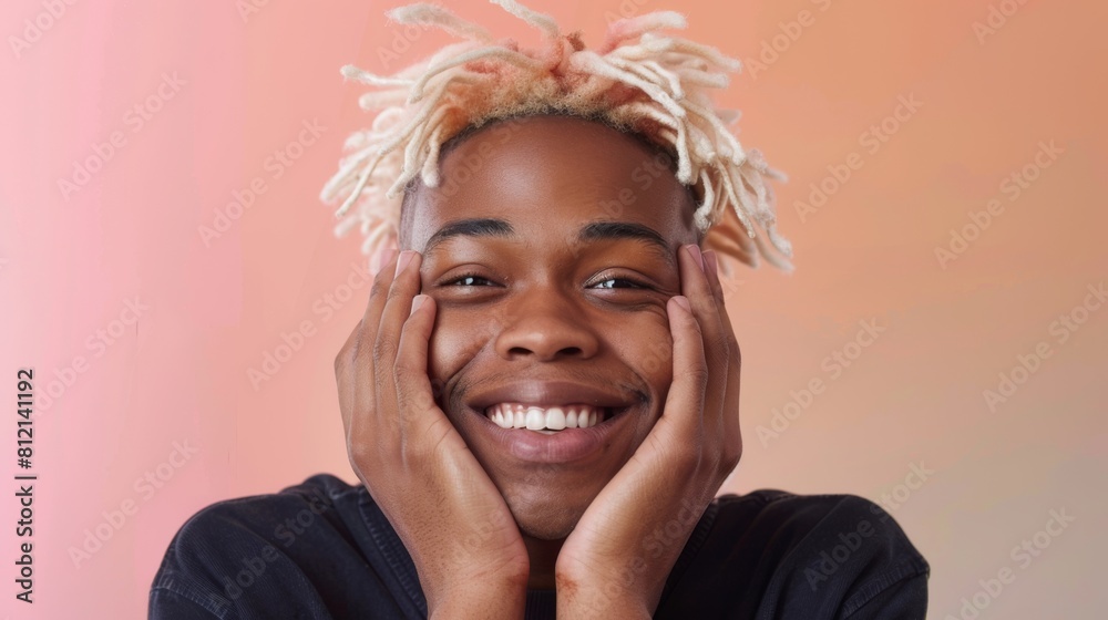 A Joyful Young Man Smiling A Joyful Young Man Smiling