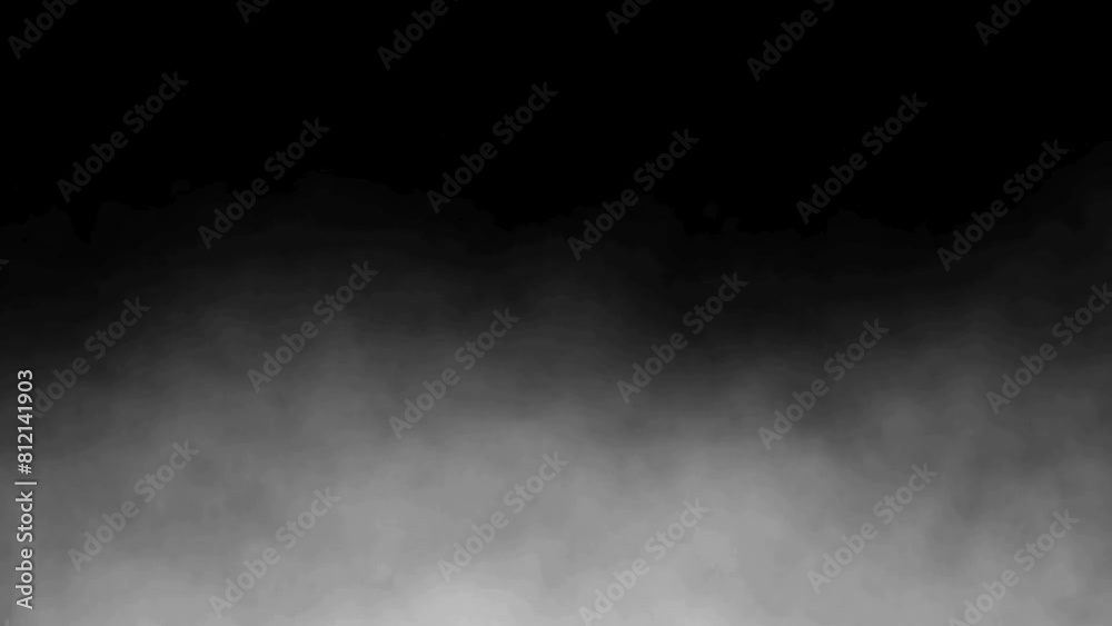 Slow motion white smoke on a black background. Vape smoke. Vapor, mist, ice smoke cloud, realistic smoke cloud best suited for use in 4K