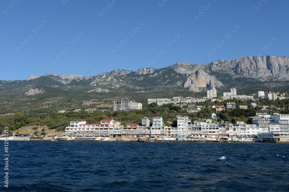 View from the sea in the area of Alupka. Crimea View from the sea in the area of Alupka. Crimea