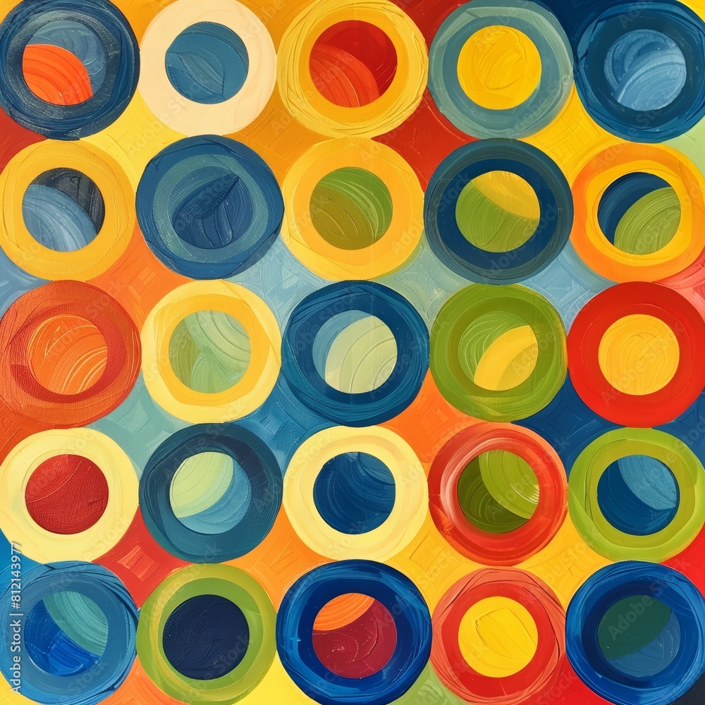 This painting is a vibrant and colorful abstract This painting is a vibrant and colorful abstract