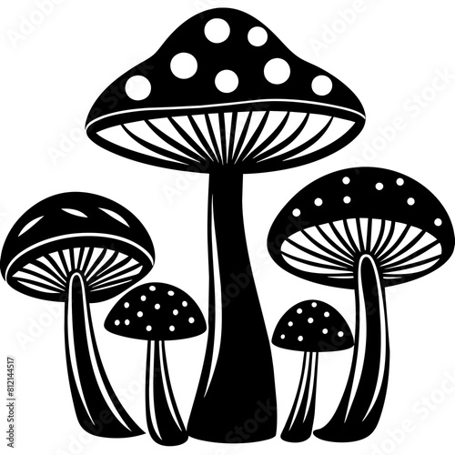 4-mushroom-silhouette-vector