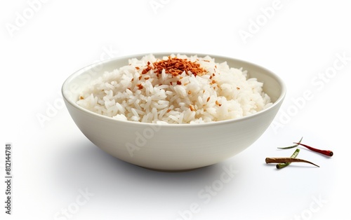 Rice and Spicy Delight on a Blank White Slate