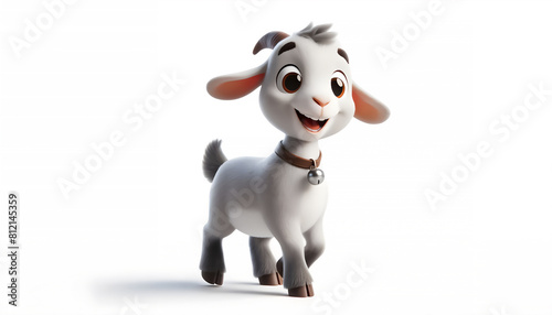 3D Rendered Illustration of Funny Goat Cartoon Character with Humorous Expression  Goat Funny Cartoon Character in 3D Rendered Illustration 