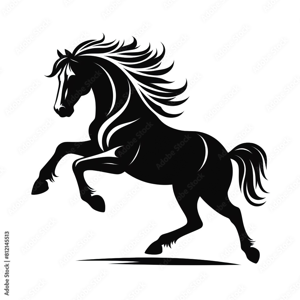 Horse silhouette illustration isolated on white background