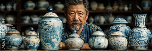 Chinese anthropologist documenting the traditional craftsmanship of Chinese porcelain