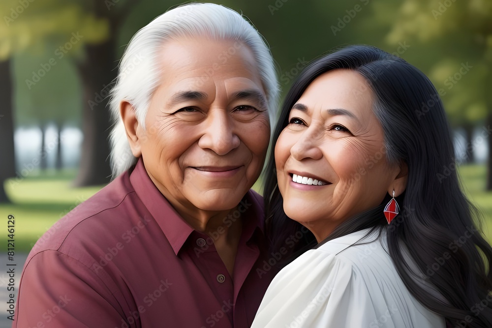portrait of a beautiful senior, married, happy, native, aboriginal, indigenous, couple. In love. man. Woman. portrait of a beautiful senior, married, happy, native, aboriginal, indigenous, couple. In love. man. Woman.