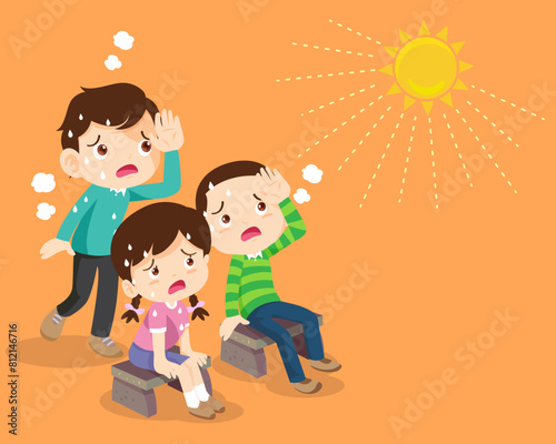 boy and girl thirsty from heat of the summer sun 28