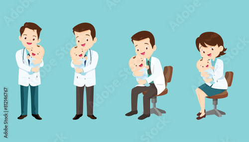 doctor holding baby in arms