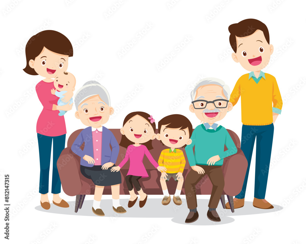 Big happy multi-generational family siblings relatives portrait Big happy multi-generational family siblings relatives portrait