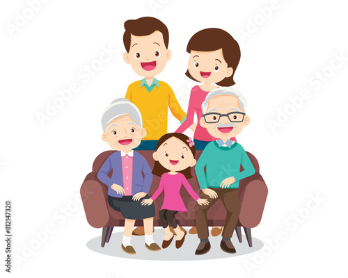 Big happy multi-generational family siblings relatives portrait